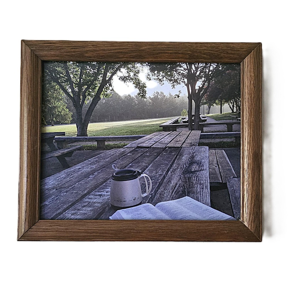 8' x 10" Early morning Serenity Scene in a Reclaimed Wood Frame